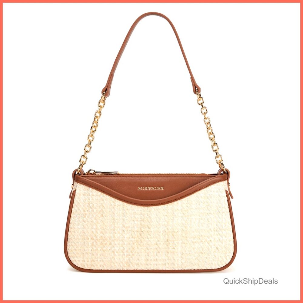 Small Vegan Leather Shoulder Bag Hobo Purse with Chain Strap